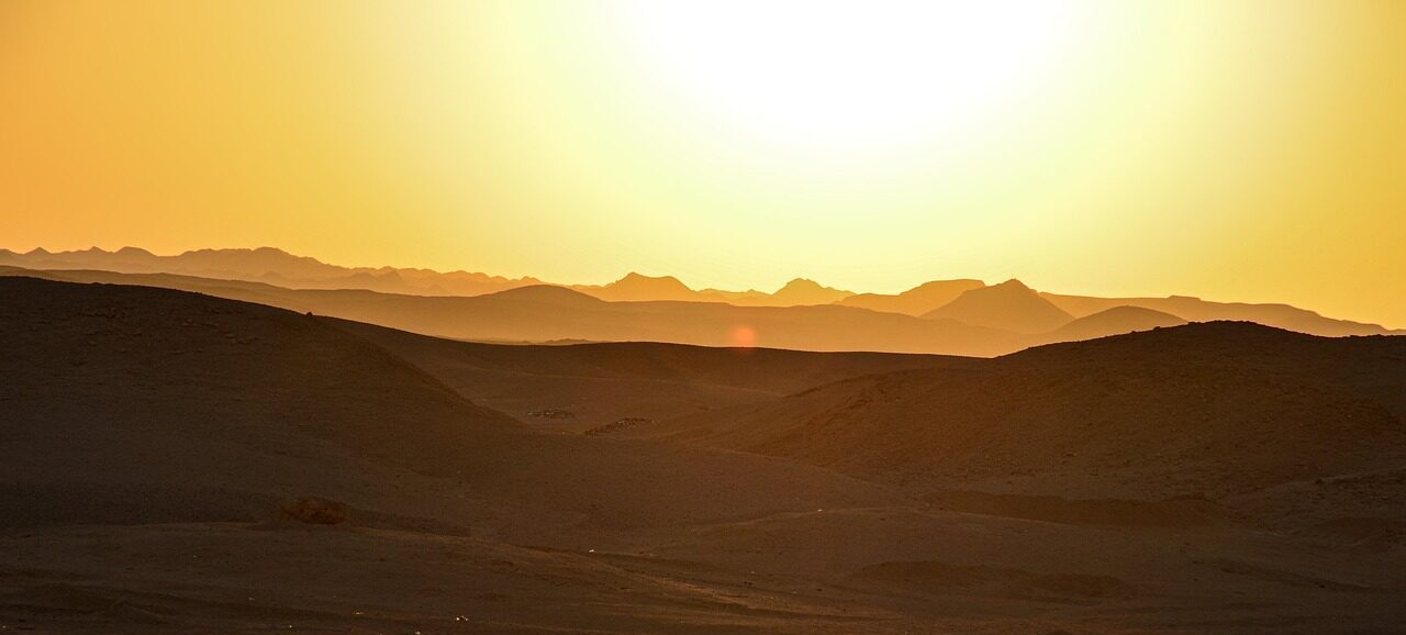 sunset, desert, heat, spicy, summer, egypt, sun, sand, nature, yellow, hot, reflection